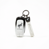 Fragrant car island Jiangling Liema Key Case 3 Button Standard 4-key gradient black and white single bag + white leather rope buckle In Australia - Darrahopens