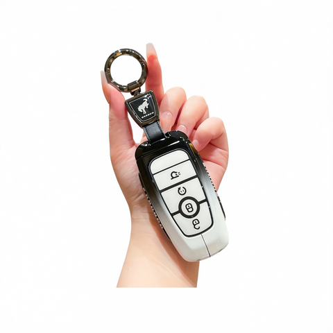 Fragrant car island Jiangling Liema Key Case 3 Button Standard 4-button gradient black and white single pack + round buckle In Australia - Darrahopens