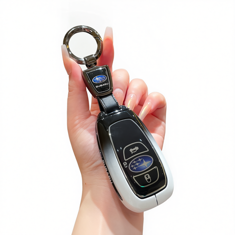 Subaru Key Cover Zinc Alloy Gradient Black White Standard Gradient black and white single bag + round buckle In Australia - Darrahopens