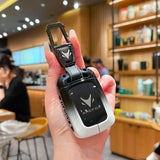 Fragrant car island Arcfox T1 Key Cover Gradient B/W Standard Option c: gradient black & white single bag + white leather cord clasp