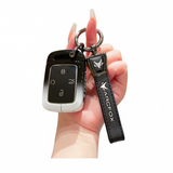 Fragrant car island Arcfox T1 Key Cover Gradient B/W Standard Option c: gradient black & white single bag + black leather cord clasp In Australia - Darrahopens