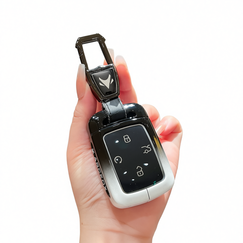 Fragrant car island Arcfox T1 Key Cover Gradient B/W Standard Type c gradient black and white single bag + metal buckle In Australia - Darrahopens