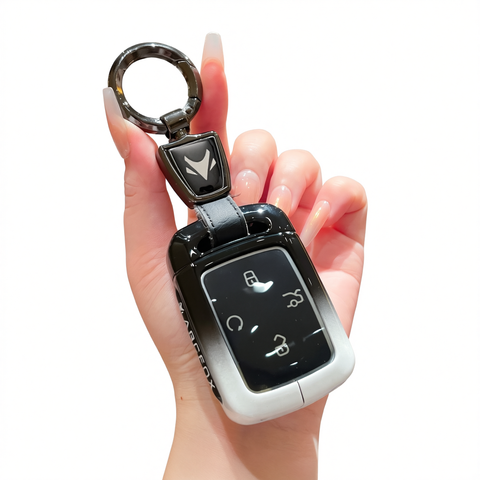 Fragrant car island Arcfox T1 Key Cover Gradient B/W Standard Option c: gradient black & white single bag + round buckle In Australia - Darrahopens