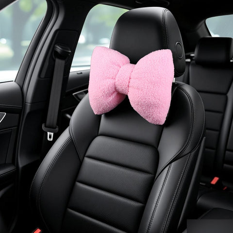 Car Headrest Pillow Artificial Plush Neck Support Pink-plush-headrest In Australia - Darrahopens