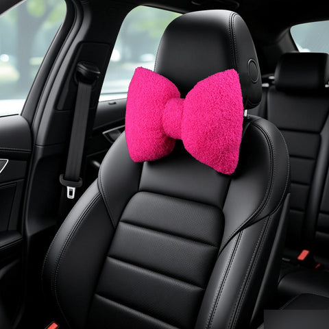 Car Headrest Pillow Artificial Plush Neck Support Rose red-plush-headrest In Australia - Darrahopens