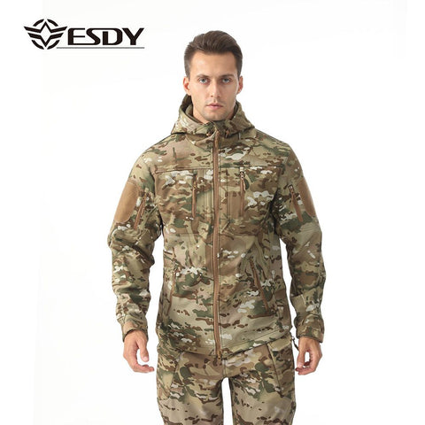 ESDY Men Soft Shell Windproof Jacket Outdoor Cc camouflage XXXL In Australia - Darrahopens