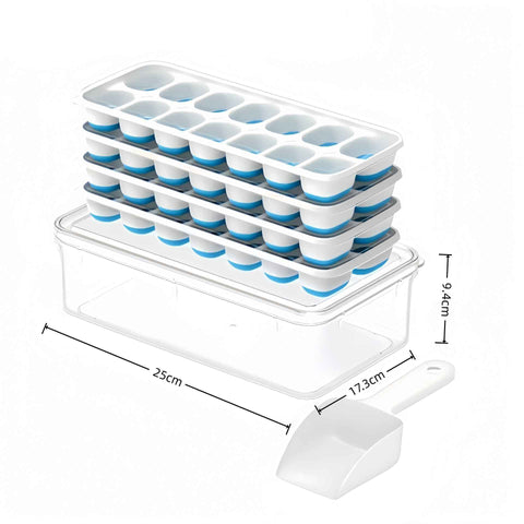 14 Cube Silicone Ice Tray with Lid Blue Set In Australia - Darrahopens