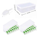 14 Cube Silicone Ice Tray with Lid Green Set In Australia - Darrahopens