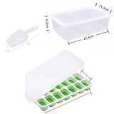 14 Cube Silicone Ice Tray with Lid Green Set In Australia - Darrahopens