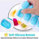 14 Cube Silicone Ice Tray with Lid Blue Set In Australia - Darrahopens