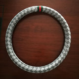 Steering Wheel Cover Linen 38cm All Season Gray linen cool straight steering wheel cover