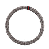 Steering Wheel Cover Linen 38cm All Season Gray linen cool straight steering wheel cover