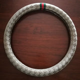 Steering Wheel Cover Linen 38cm All Season Coffee brown linen cool straight stripe steering wheel cover In Australia - Darrahopens