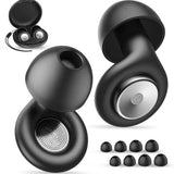 Silicone Earplugs Noise Reduction 28dB Sleep Waterproof Glossy noise-cancelling earplugs black + long silicone cord