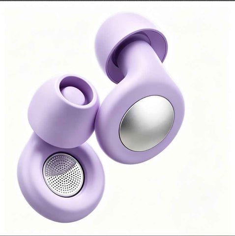 Silicone Earplugs Noise Reduction 28dB Sleep Waterproof Glossy noise-cancelling earplugs purple + long silicone cord In Australia - Darrahopens