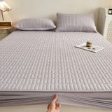 Washed Cotton Quilted Fitted Sheet Diamond 180x200cm
