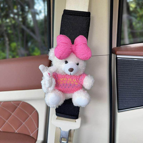 Plush Shoulder Pad Safety Belt Protector Xueyi White bear (holding bunny pink sweater) and black shoulder pads No specifications