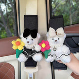 Plush Shoulder Pad Safety Belt Protector Xueyi White bear (holding bunny pink sweater) and black shoulder pads No specifications