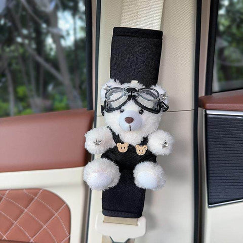 Plush Shoulder Pad Safety Belt Protector Xueyi White bear (black overalls) and a black shoulder pad No specifications