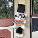 Plush Shoulder Pad Safety Belt Protector Xueyi White bear (colorful sweater lollipop) and black shoulder pads No specifications In Australia - Darrahopens