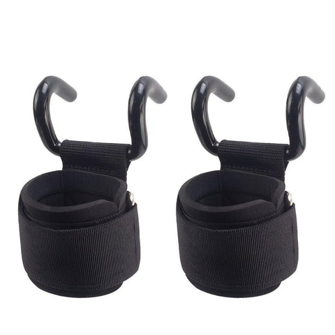 QZE Double Hook Wristband Pair for Pull Up Bar Double hook wristbands [pair] In Australia - Darrahopens