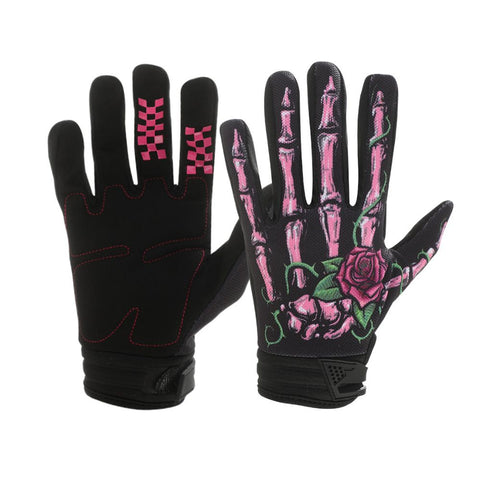LOHAS FOX Skeleton Rose Motorcycle Gloves Pink rose In Australia - Darrahopens