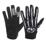 LOHAS FOX Skeleton Rose Motorcycle Gloves Black