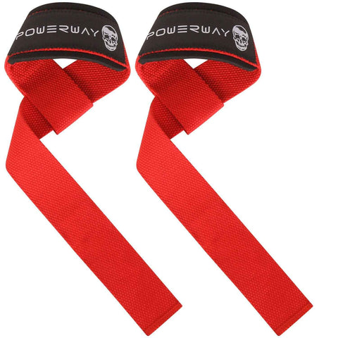 Deadlift Wrist Lifting Straps 2Pc Neoprene Cushion Red In Australia - Darrahopens