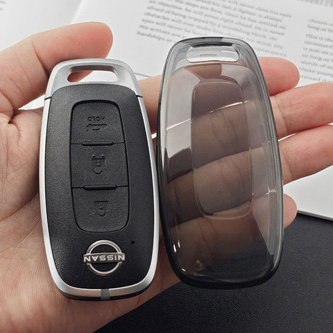 Nissan Key TPU Case for Sylphy Teana Qashqai XTrail. Type c-transparent black [single key cover] In Australia - Darrahopens
