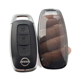 Nissan Key TPU Case for Sylphy Teana Qashqai XTrail. Type c-transparent black [single key cover]