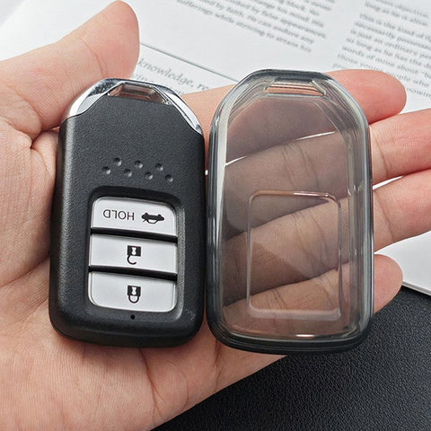 Honda Car Key Cover TPU Transparent Black Type a-transparent black [single key cover] In Australia - Darrahopens