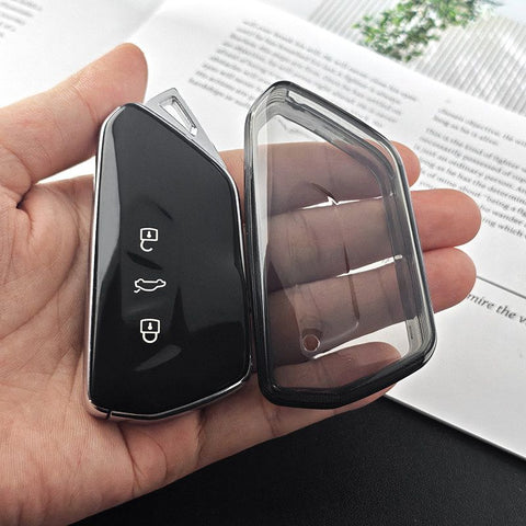 TPU Key Cover for Volkswagen Passat Pro B9 2025-26 Type d - transparent black [single key cover] In Australia - Darrahopens
