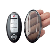 Nissan Key Shell TPU for Sylphy Teana Qashqai. Type a - transparent black [single key cover]