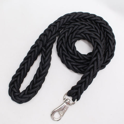 Nylon Dog Leash 8 Strand Braided Pet Walking Rope Black M-rope length 1.3m thick 2.0cm