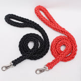 Nylon Dog Leash 8 Strand Braided Pet Walking Rope Black L-rope length 1.3m thick 2.5cm