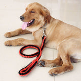 Nylon Dog Leash 8 Strand Braided Pet Walking Rope Red M-rope length 1.3m thick 2.0cm