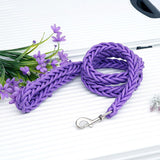 Nylon Dog Leash 8 Strand Braided Pet Walking Rope Purple L-rope length 1.3m thick 2.5cm