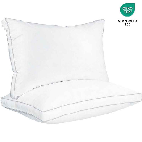 Sleep talk Pillow White Fiber Neck Support Standard King (Pack of 2)36×18in,91 × 46cm，2495g