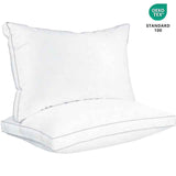Sleep talk Pillow White Fiber Neck Support Standard Grey Standard (Pack of 2) 25×17in，64 × 43cm，2268g In Australia - Darrahopens