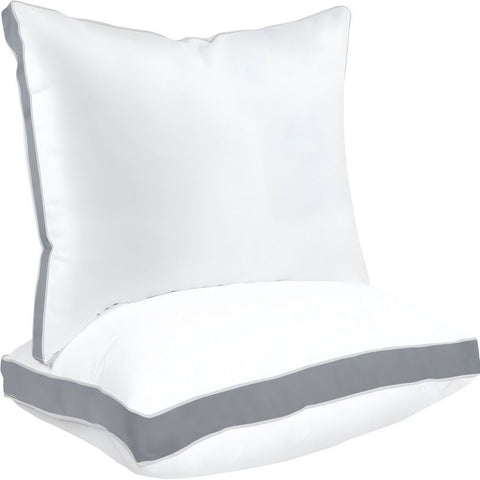 Sleep talk Pillow White Fiber Neck Support Standard Grey Queen(Pack of 2)26×18in，66 × 46cm，1814g