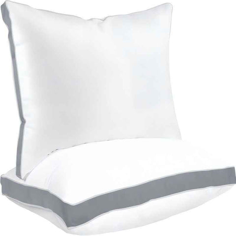 Sleep talk Pillow White Fiber Neck Support Standard Grey European (Pack of 2)24×24in，61 × 61cm，2495g In Australia - Darrahopens