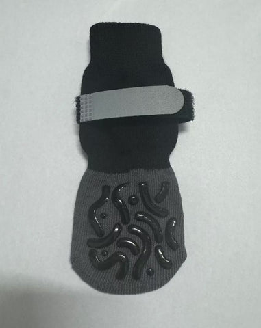 Dog Socks Anti Slip Geometric Black Luminous Cotton Anti-slip socks-geometric black + dark gray-luminous belt [opp bag] Xl super large sole is about 8.6*20cm [recommended 20-30kg] [pack of four]