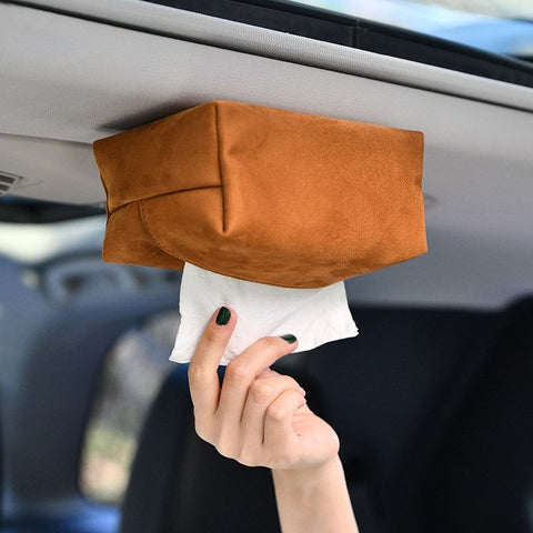 Car Tissue Box PU Magnetic Holder Yellow brown In Australia - Darrahopens