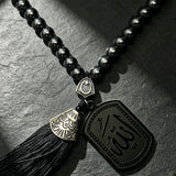 Black Obsidian 33 Bead Car Charm Keychain