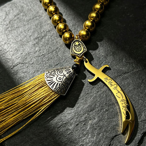 Black Stone Car Keychain Tassel Silver