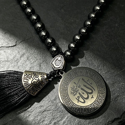Black Obsidian Beads Tassels Keychain Car Decor