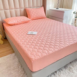 Waterproof Quilted Fitted Sheet Solid Color Toddler Noble jade 0.9*2m single fitted sheet In Australia - Darrahopens