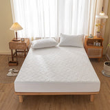 Waterproof Quilted Fitted Sheet Solid Color Toddler Phoenix pattern white 1.5*2m single fitted sheet In Australia - Darrahopens