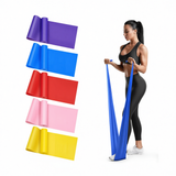 QZE Resistance Band Yoga TPE Pink 1500mm Sky blue [1500*150*0.35mm] In Australia - Darrahopens