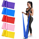 QZE Resistance Band Yoga TPE Pink 1500mm Purple [1500*150*0.35mm] In Australia - Darrahopens